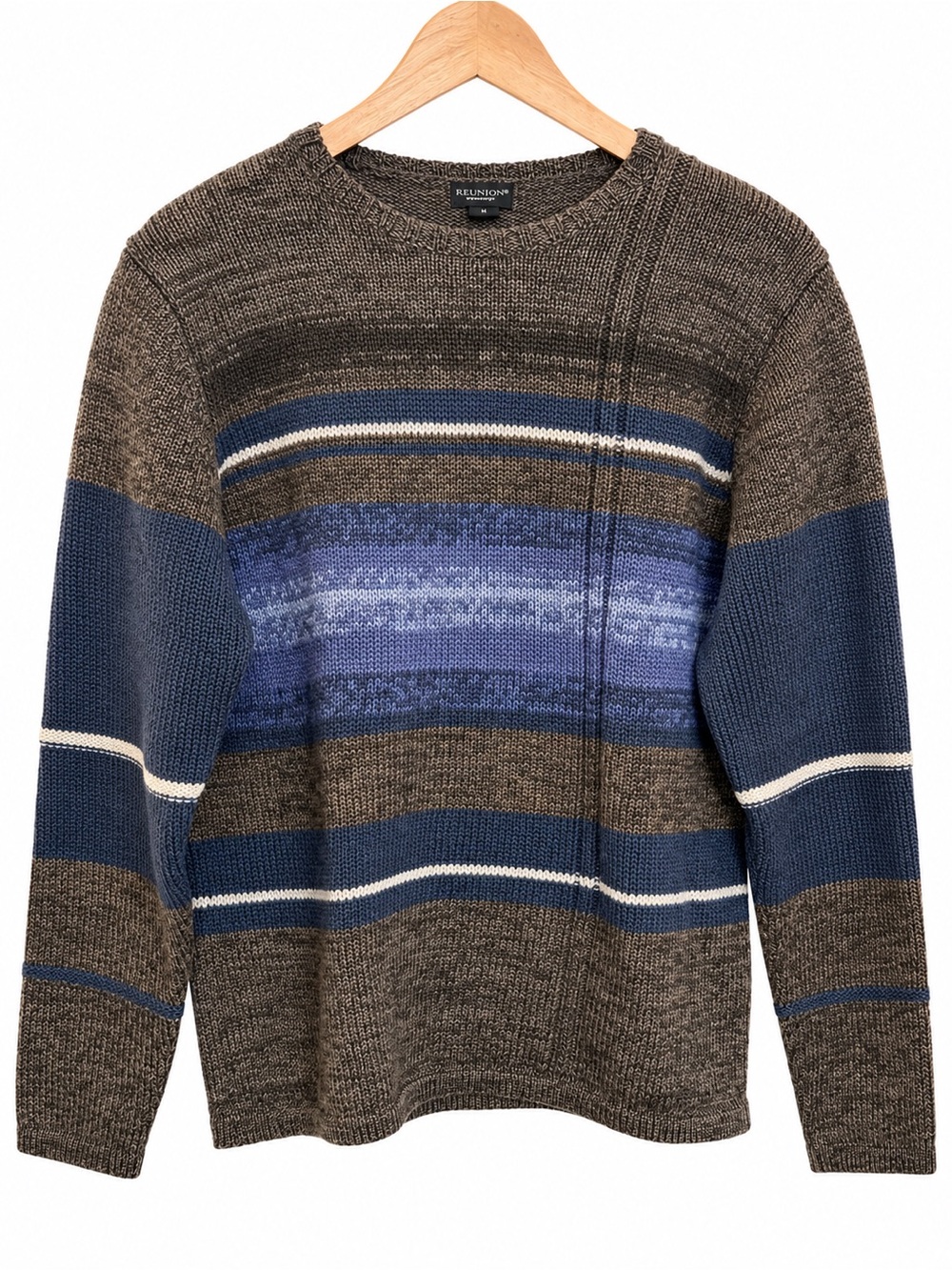Reunion 100% Lambswool Crewneck Striped Sweater Small - Excellent Condition